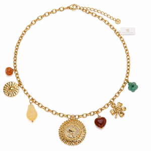 Goudkleurige ketting met bedels