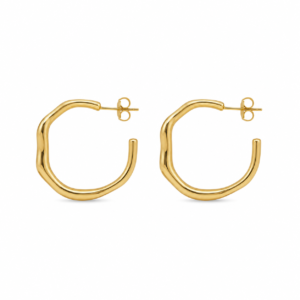 Goudkleurige oorringen asymmetrisch