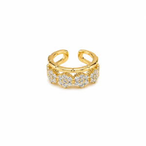 Earcuff met steentjes breed