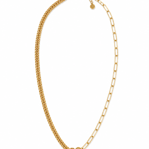 Goudkleurige schakel ketting hart