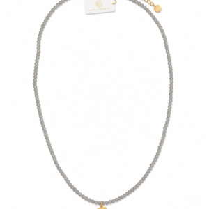 Grijze kralen ketting met hart