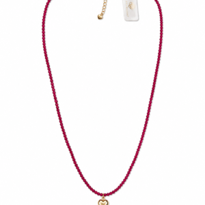 Roze kralen ketting met hart